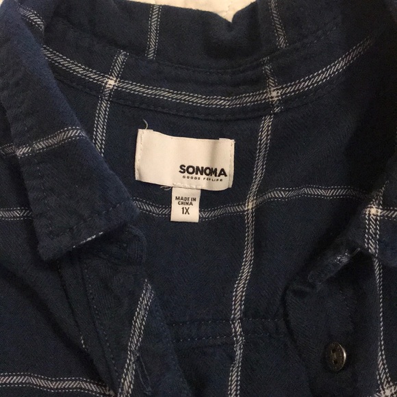 Blue and white flannel - Picture 2 of 3